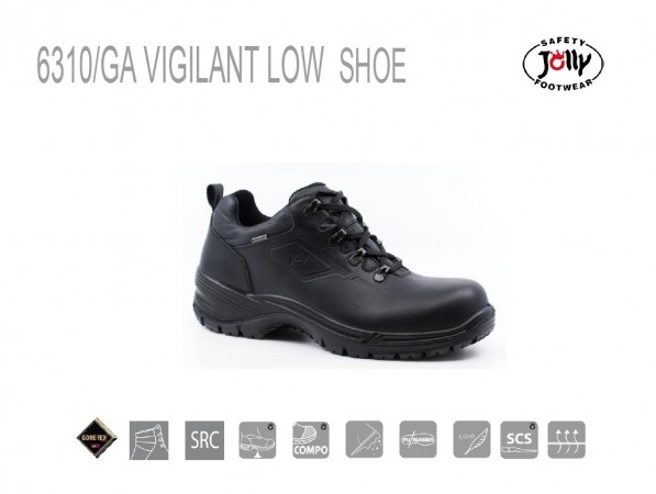 Scarpa Professionale Pelle Nera + Gora  GORE-TEX® VIGILANT LOW SHOE Jolly Scarpe Italia Art. 6310/GA