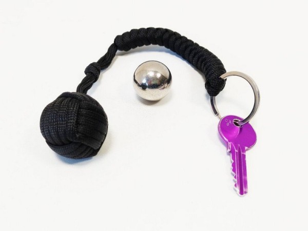Portachiavi Autodifesa Difesa Personale Paracord + Sfera Acciaio  Smile Art. PARA052-N