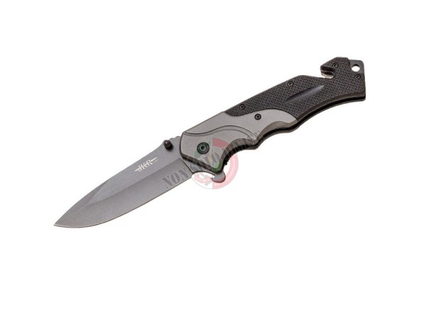 Coltello da Salvataggio Serramanico con Fodero  JKR PRO 10.018 Con Impugnatura  in G10 Rivestita in Titanio Art. PRO-10018