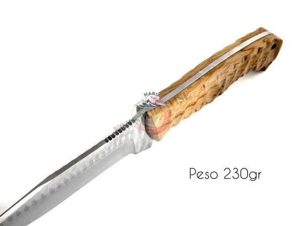 Coltello Lama Fissa con Fodero Manico Legno Caccia Pesca Idea regalo cm 27 Maru Art. MARU-01