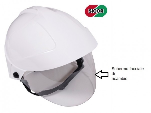 Parte di Ricambio per Elmo Sicor EDL-01 Schermo Facciale Trasparente per Casco EDL-01 Certificato  Art. 5230007900