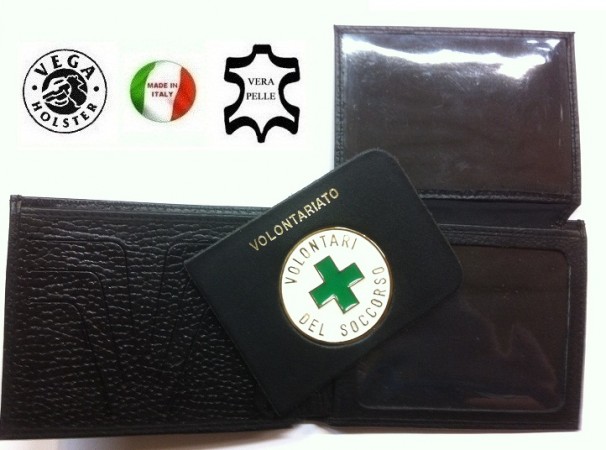 Portafoglio Portadocumenti con Placca Estraibile Volontario Croce Verde Vega Holster Italia Art. 1WG56
