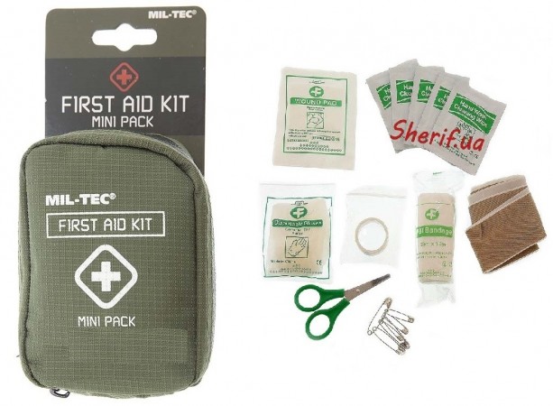 Tasca Medica Verde Kit First Aid 1 Kit Primo Soccorso Verde OD Militare MIL-TEC  Art.16025800
