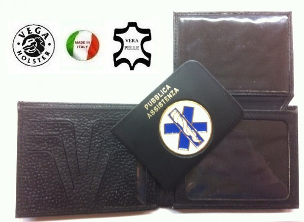 Portafoglio Portadocumenti con Placca Estraibile Soccorso Sanitario  Croce Esculapio Vega Holster Italia Art. 1WG51