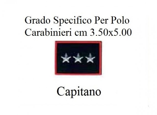 Gradi New Polo Ordine Pubblico più Piccoli cm 3.50x5.00  Carabinieri con Velcro CAPITANO Art.CC-P15