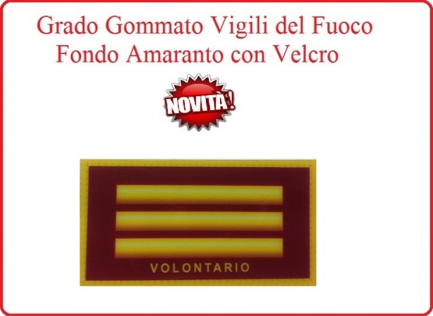 Grado New Pettorale a Velcro Fondo Amaranto Vigili del Fuoco Capo Reparto Volontario Art.VVFF-G10