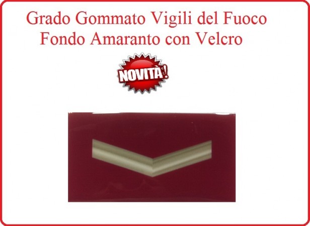 Grado New Pettorale a Velcro Fondo Amaranto Vigili del Fuoco Qualificato Art.VVFF-G3