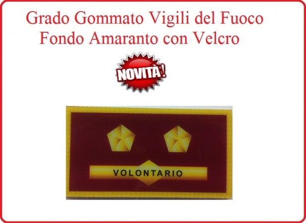 Grado New Pettorale a Velcro Fondo Amaranto Vigili del Fuoco Tecnico Antincendio Volontario Art.VVFF-G17