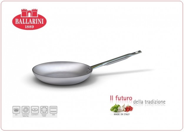 Padella Svasata Bassa con Manico Linea Professionale per Cuochi Chef Ballarini 1889 Italia Art.7000