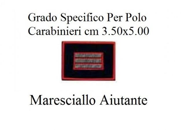 Gradi New Polo Ordine Pubblico più Piccoli cm 3.50x5.00  Carabinieri con Velcro MARESCIALLO AIUTANTE Art.CC-P12