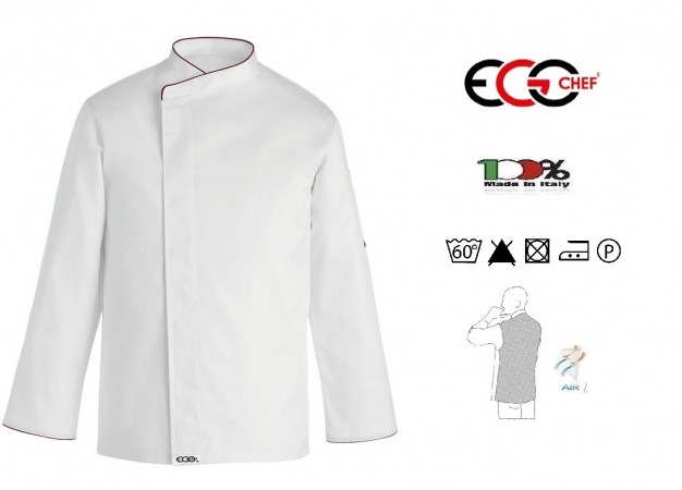 Giacca Cuoco Chef White Confort Air Personalizzabile con Nome Bianca Ego Chef Italia Art. 2031001A