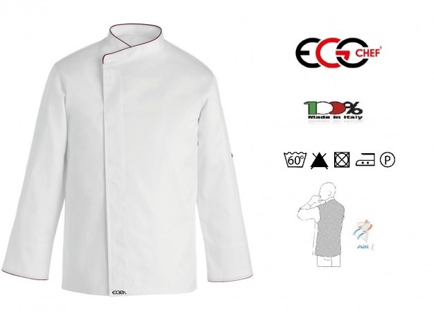 Giacca Cuoco Chef White Confort Air Personalizzabile con Nome Bianca Ego Chef Italia Art. 2031001A