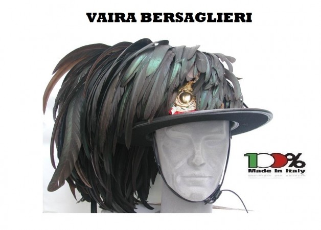 Cappello Berretto Moretto Vaira Bersaglieri con Piumetto e Fregio Esercito Italiano Made in Italy Art. TUSCAN-B