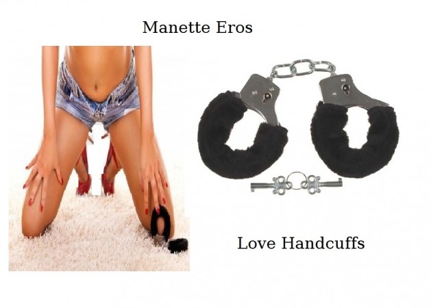 Manette Handcuffs Nere dell'amore in Peluche Fetish Sadomaso Famolo Strano .... Art.29354