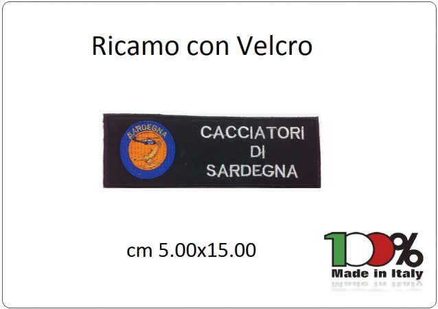 Patch Toppa Ricamata Con Velcro cm 5,00x15,00 Carabinieri Cacciatori di Sardegna Art.15-5-CS