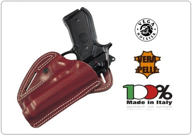 Fondina Pelle Retroschiena Aperta Sopra Colore Nero o Marrone Vega Holster Italia Art.NB1