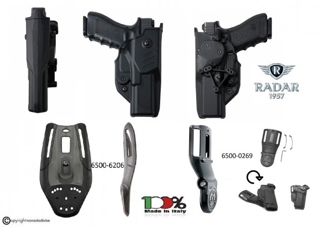 Fondina Professionale Glock 17 Polimero Radar Hawk  T-LEP SYSTEM Livello 3° Radar1957 Italia Art. 6A27-5527