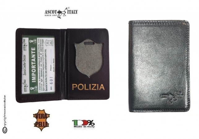 Portadocumenti + Portafoglio per Placca Operativa Polizia di Stato  Ascot Italy Novità Art. 601PS