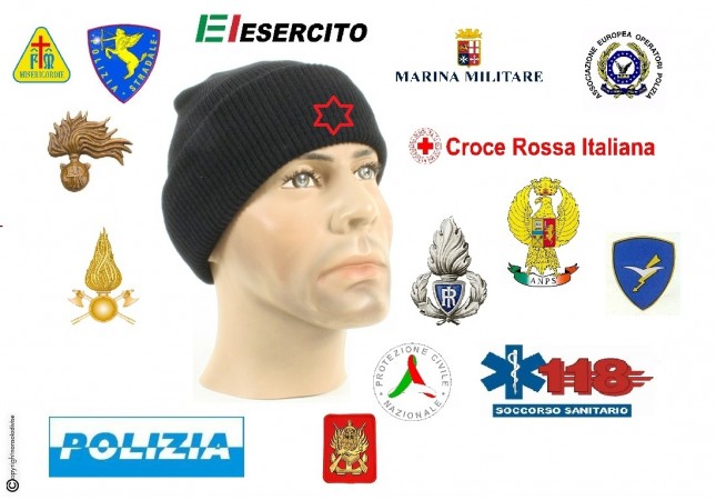 Watch Cap Berretto Zuccotto Papalina con Ricamato il Logo o la Scritta del Tuo Gruppo Militare Civile Soccorso Art.PAPALINA