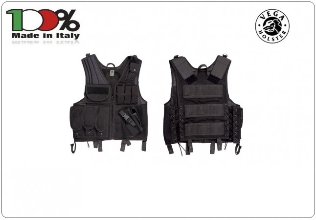 Gilet Giubbino Tattico in Rete e Cordura Tactical Vest Vega Holster Italia Carabinieri Vigilanza Art.2ET03