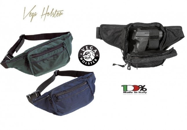 Marsupio per Armi in Cordura con Fondina Interna Arma Occulta Polizia Carabinieri G.di F. Vigilanza Guardie Giurate GPG IPS Vega Holster Italia Art. 2U99