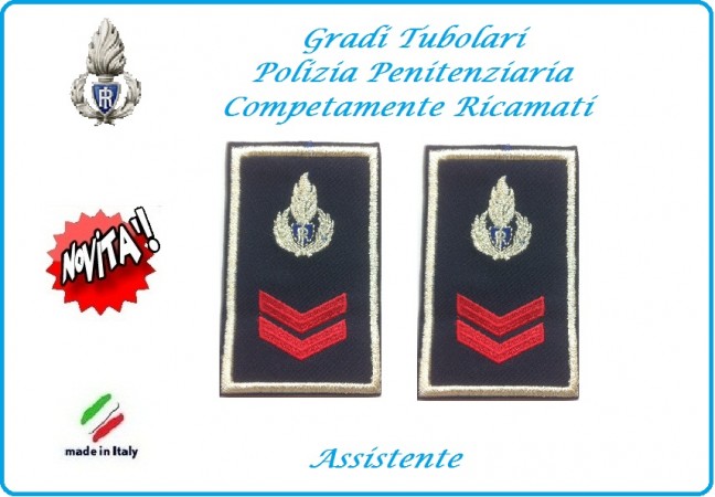 Gradi Tubolari Ricamato Polizia Penitenziaria Assistente Novità Art.NSD-T-PP15