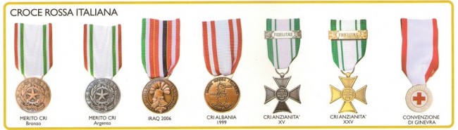 Medaglia Metallo Compresa di Nastro C.R.I. Croce Rossa Italiana Art.FAV-54