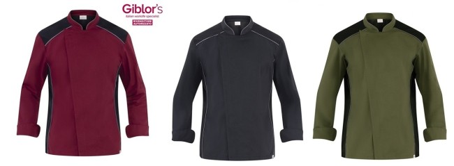 Giacca Guido Cuoco Chef Nero Bordeaux Militare Anche Personalizzata Giblor's Art. Q8G00672