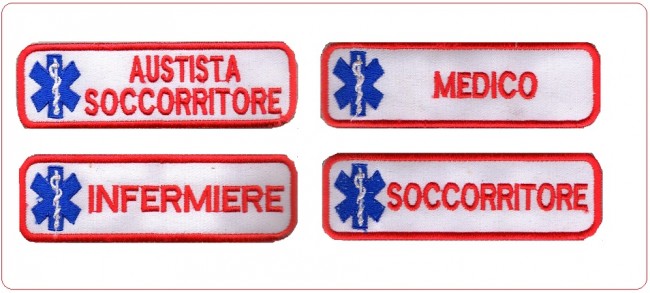 Toppa Patch Ricamo 118 Soccorso Sanitario misure cm 10x3 Art.118-118