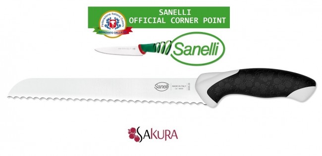 Linea Sakura Professional Knife Coltello Pane cm 23 Sanelli Italia Cuoco Chef Art. 302523