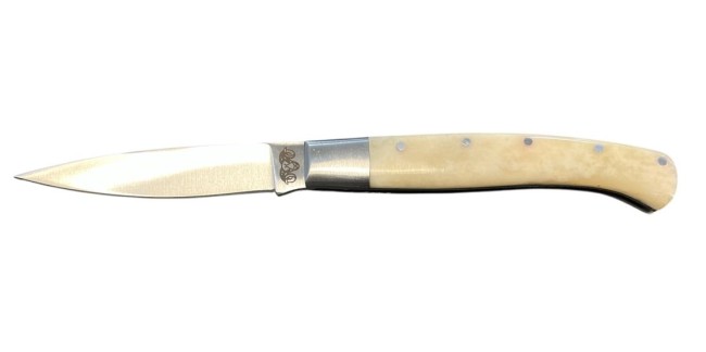 Coltello Serramanico Artigianale con Fodero Maru cm 18.50 cm Tipo Padata Idea Regalo Art. PAT1210-18-OSSO