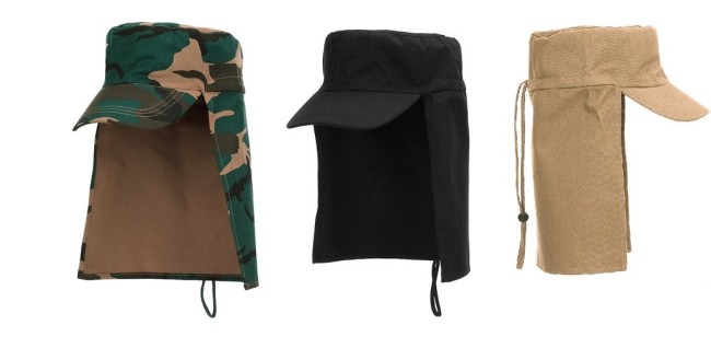 Cappello Taglia Unica Militare Legione Straniera da Deserto con Copri Collo e Visiera Kaki - Verde OD - Nero - Woodland Art.215191