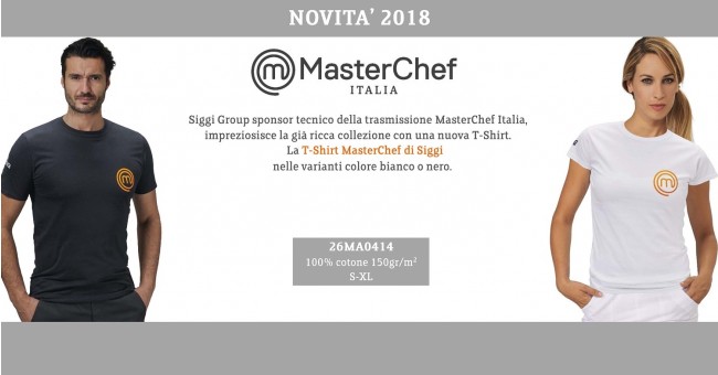 T-shirt Unisex Chef Master Chef Masterchef Originale Siggi Horeca Bianca o Nera  Art.26MA0414