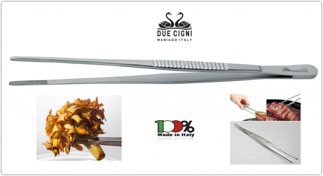 Pinza Professionale Cuoco Chef  per Friggere per Griglia per Piastra Prodotto Italiano Due Cigni Art. 2C768