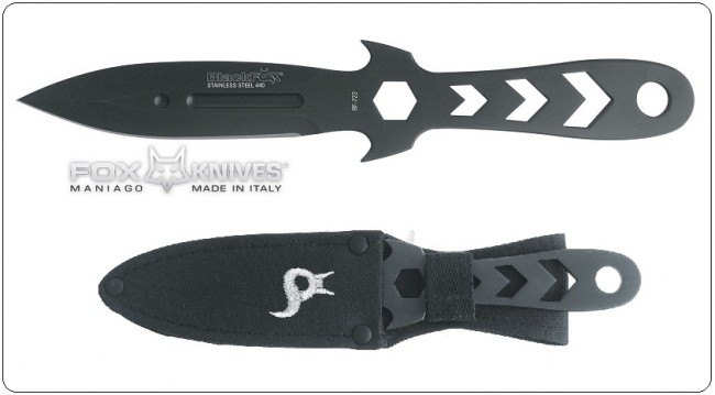 Coltello da Lancio Professionale con Fodero BlackFox Maniago Italia  ULTIMO PEZZO  Art.BF-722