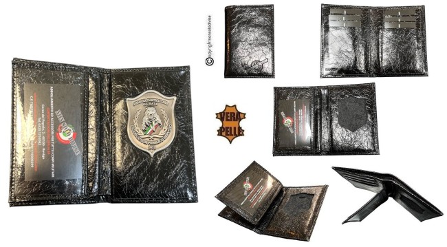 Portafoglio Portadocumenti Pelle Apertura a Libro Modello NSD Lusso Guardie Giurate GPG IPS Pantera  Art. NSD-LUX-PAN