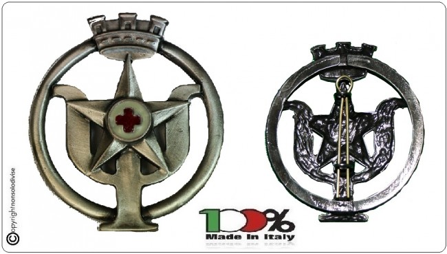 Fregio Basco Militare Metallo  Psicologo CRI Croce Rossa Italiana Esercito Italiano  Art.NSD-F-46