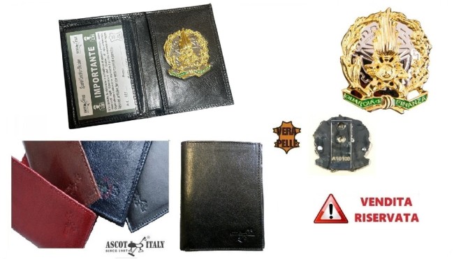 Portafoglio Pelle Portadocumenti Apertura a Libro Guardia di Finanza Modello Plus Ascot Italia Italia Art. 561GDF