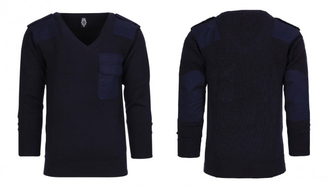 Pullover Maglione Ufficio Collo a V  Blu Notte Navy Marina Security Vigilanza GPG IPS Sicurezza Art.131335B