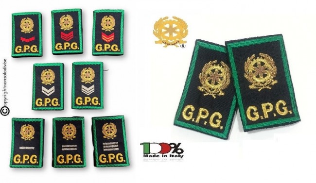 Tubolari Ricamati Bordo Verde GPG REPUBBLICA® Guardie Giurate Guardia Particolare Giurata con Grado Novità Art. GPG-REP-VERDE