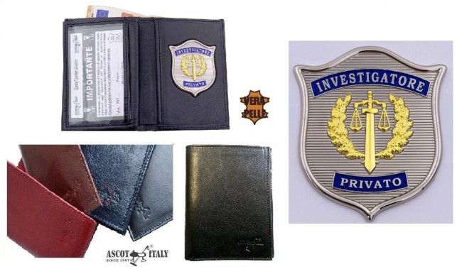 Portafoglio Portadocumenti a Libro Investigatore Privato Modello Plus New Italia Ascot Nero Blu Rosso Marrone Art. 561-AS50