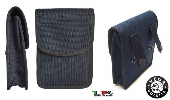 Borsetto in Cordura Tasca da Cinturone Vega Holster Italia Nero Blu Polizia Carabinieri Vigilanza GPG IPS Art. 2G68