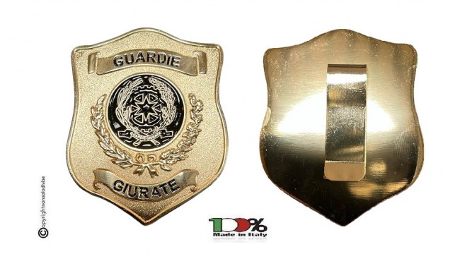 Placca con Clip Guardie Giurate rep.2 da applicare nei vari Portafogli 1WB 1WD 1WG 1WE Vega Holster Italia Art. CL-REP-2