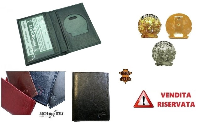 Portafoglio Apertura Libro Pelle Portadocumenti Carabinieri CC Modello Plus Ascot Italy Art. 561CC