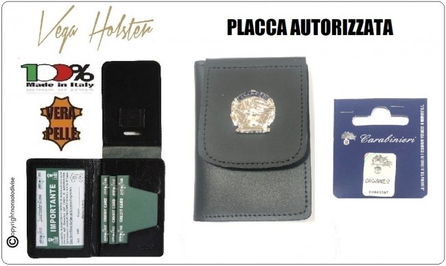 Portafoglio con Placca Carabinieri CC Vega Holster con Placca Giemme CC Tonda Art.1WD-CC-TONDA
