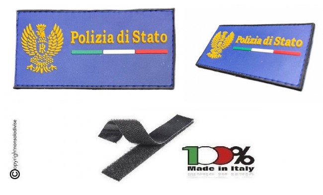 Patch Toppa PVC Polizia di Stato 3D con Velcro NEW Art. PVC-6
