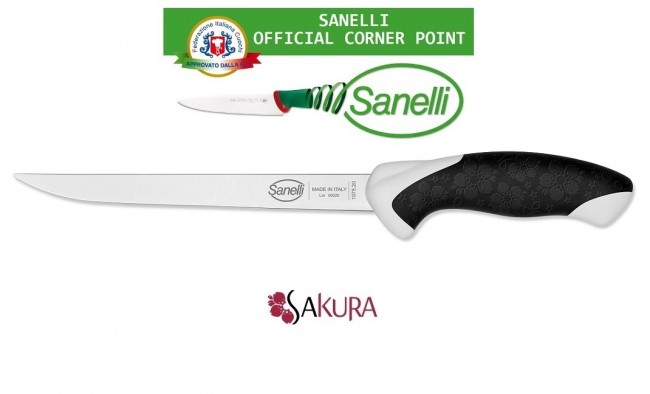 Linea Sakura Professional Knife Coltello Filettare Pesce cm 20 Sanelli Italia Cuoco Chef Art. 107520