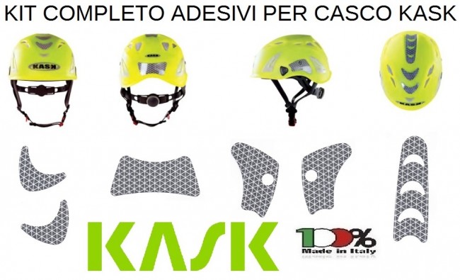 Serie Completa Kit Adesivi per Casco Caschi Originale KASK Plasma Giallo Grigio Verde Rosso Art. WAC00001.055.00