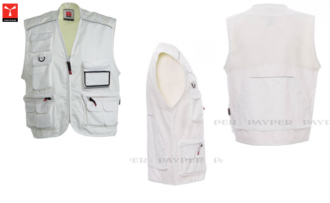 Gilet Estivo Unisex Rosso Multitasche con un Portabadge Reversibile Poket Payper Soccorso Croce Rossa Tempo Libero Art. POKET-1