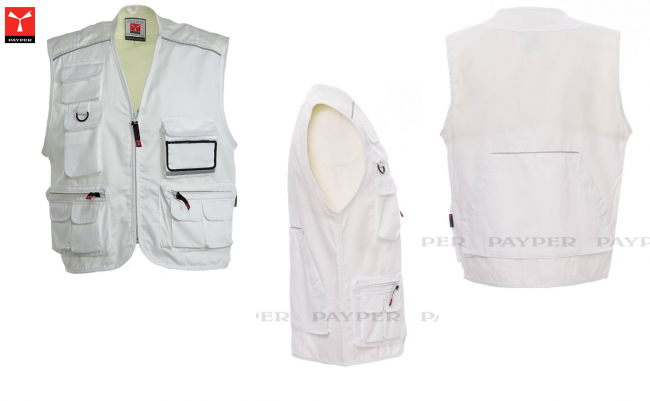 Gilet Estivo Multitasche Bianco POCKET Soccorso Emergenza Tempo Libero Vacanza Turismo  Payper Art. POKET-1